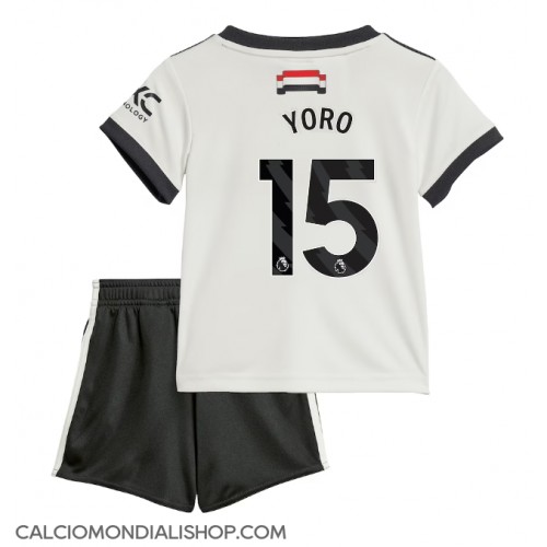 Maglie da calcio Manchester United Leny Yoro #15 Terza Maglia Bambino 2024-25 Manica Corta (+ Pantaloni corti)